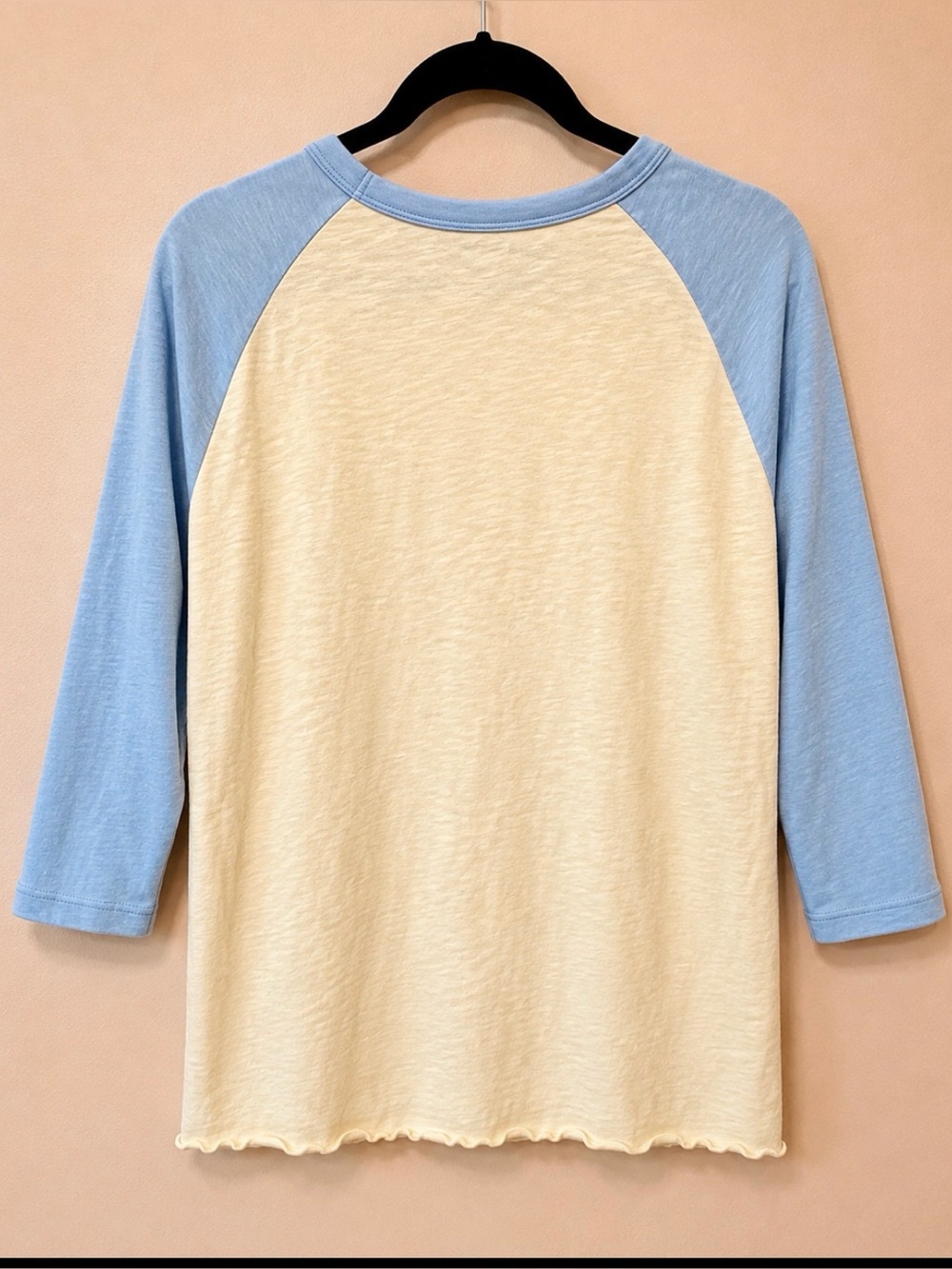 David Bowie Midnight Rider Raglan Baseball Tee Blue Cream L - Picture 4 of 7